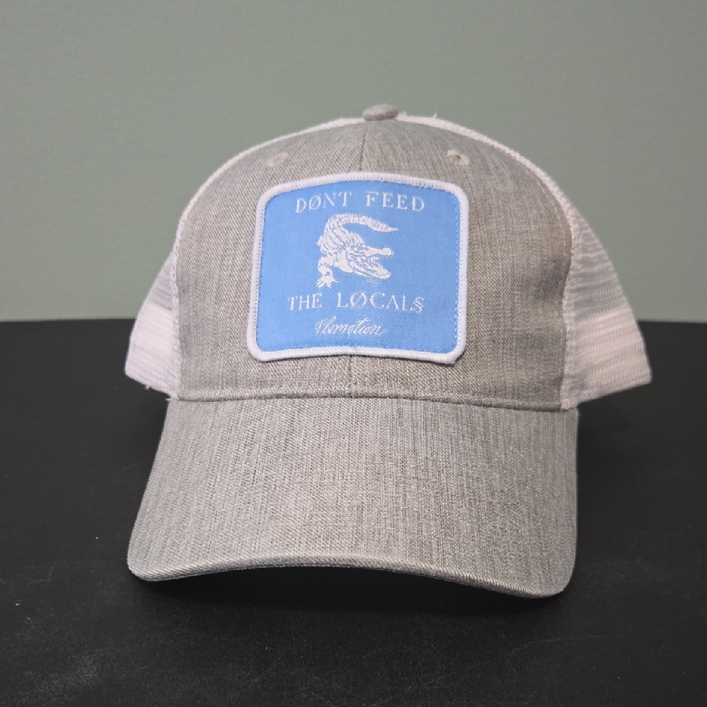 Don't Feed The Locals Gray & White Trucker Hat